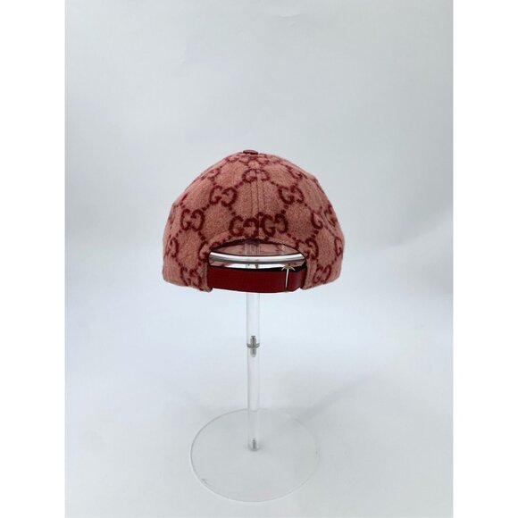 Gucci Pink Wool GG Pattern Baseball Cap With Adjustable Strap - Picture 5 of 10